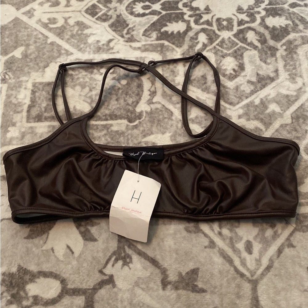Brown leather top
